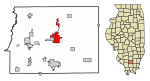 Franklin County Illinois Incorporated and Unincorporated areas Benton Highlighted